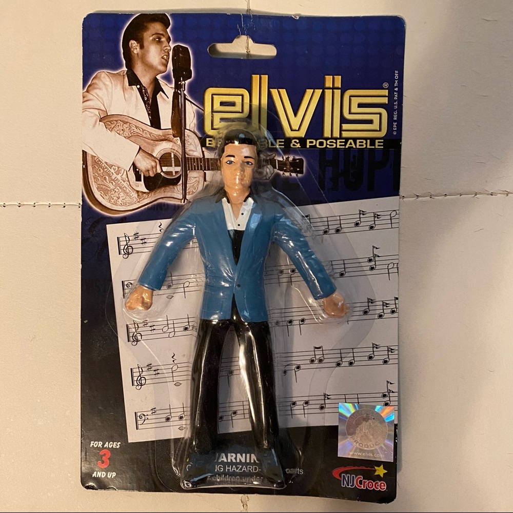 NJ Croce 6 inch Elvis bendable and poseable action figure.  Never been opened.